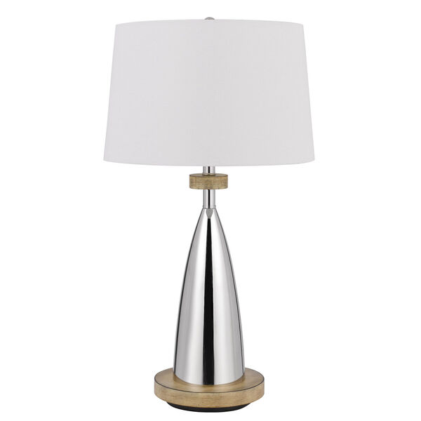 Lockport Chrome and Natural One-Light Table Lamp, image 1