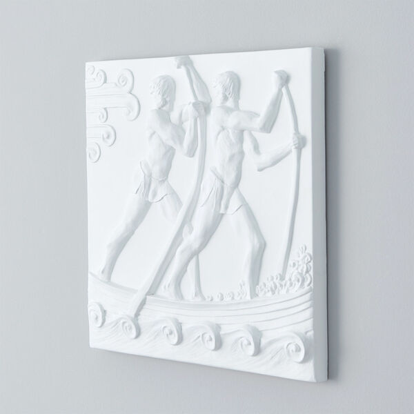 White Rowers Plaster Wall Panel, image 1