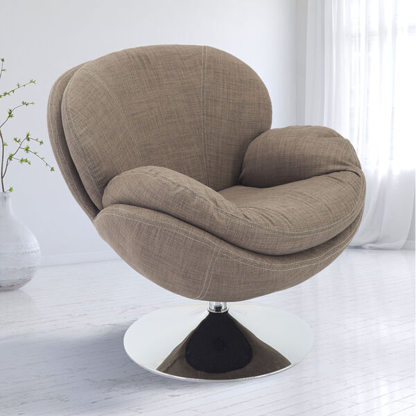 Nicollet Khaki Fabric Armed Leisure Chair, image 1