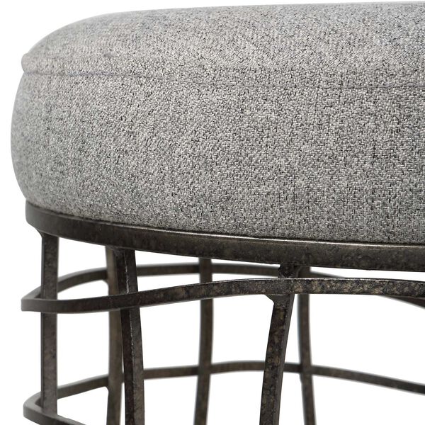 Carnival Burnished Silver and Gray Iron Round Accent Stool, image 4