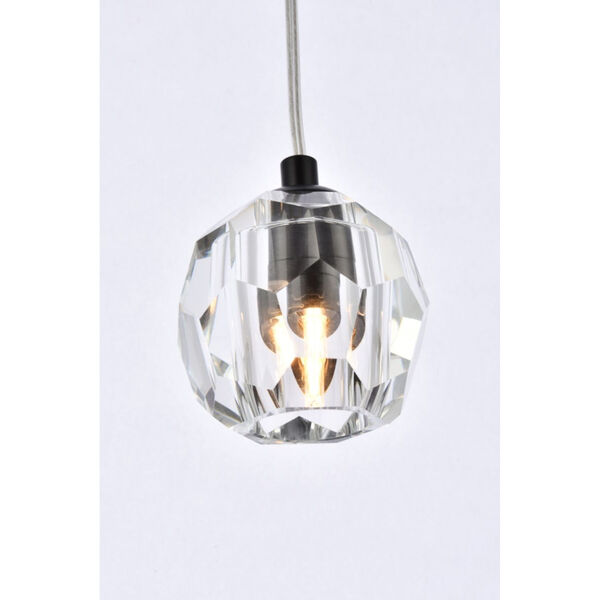 Eren Black One-Light Mini-Pendant with Royal Cut Clear Crystal, image 4