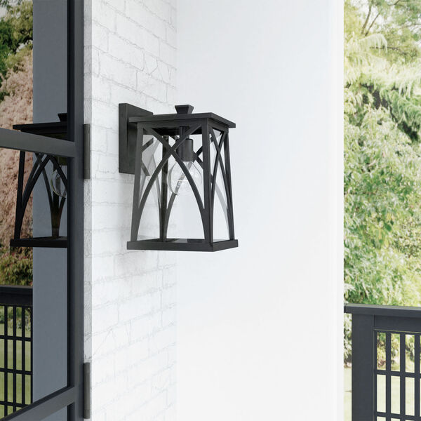 Marshall Black Outdoor One-Light Wall Lantern with Clear Glass, image 2