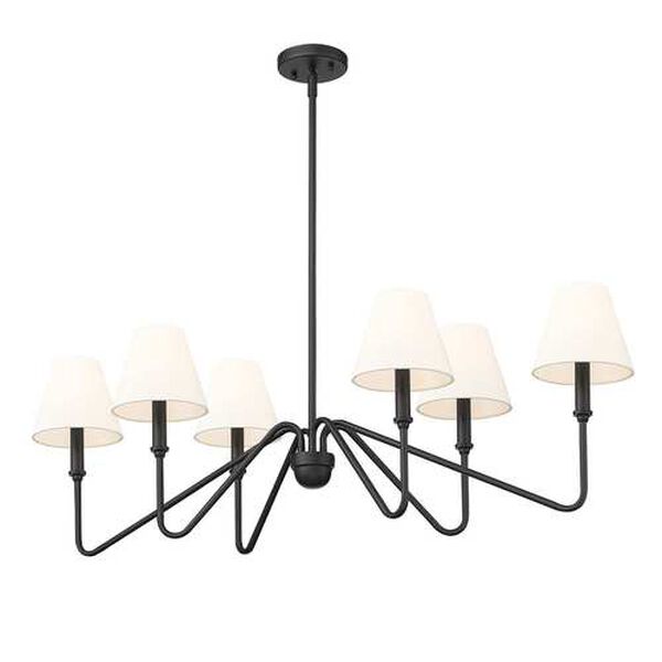 Kennedy Natural Black Six-Light Pendant with Ivory Linen shade, image 3