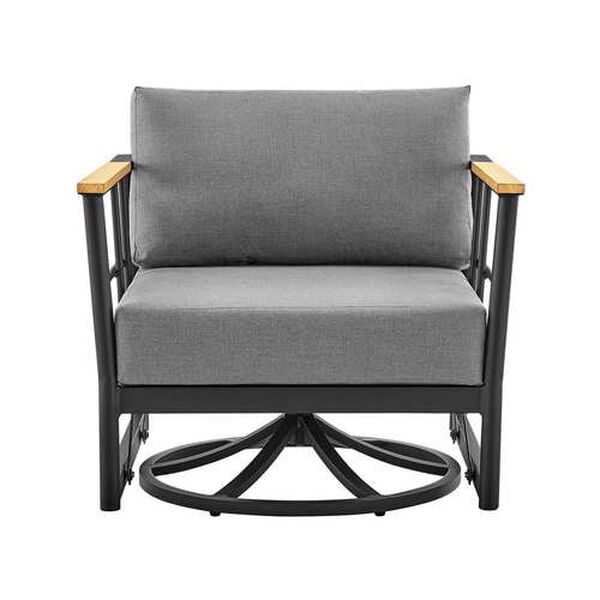 Shari Black Outdoor Swivel Chair, image 1