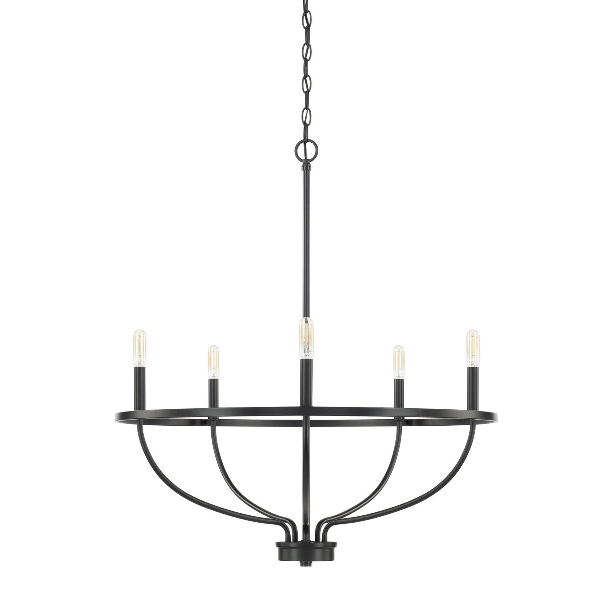 Shop HomePlace Greyson Matte Black 29-Inch Five-Light Chandelier from Bellacor on Openhaus