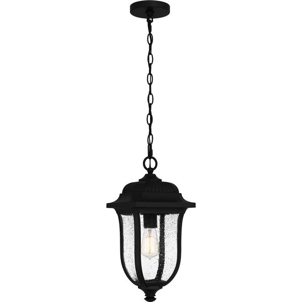 Mulberry Matte Black One-Light Outdoor Pendant, image 1