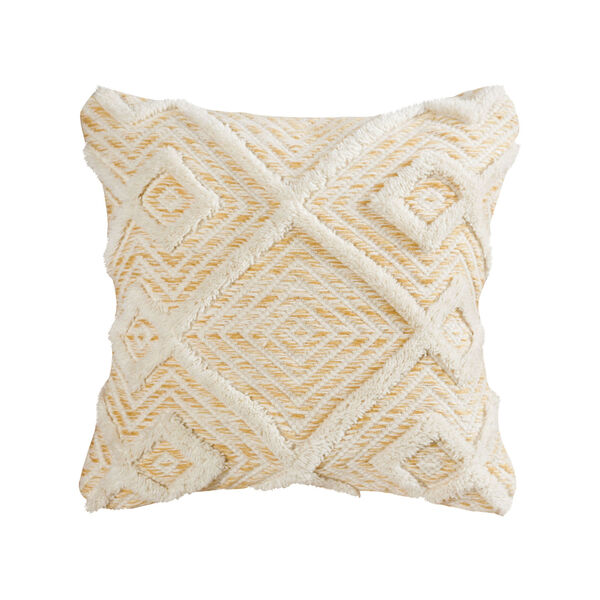 Maribel Pale Mustard and Off-white 20-Inch 20 x 20 In. Pillow, image 1