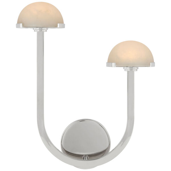 Pedra 15-Inch Asymmetrical Right Sconce in Polished Nickel with Alabaster by Kelly Wearstler, image 1