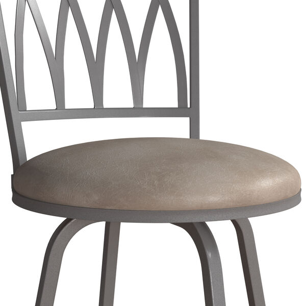Flanery Silver And Dark Gray Swivel Adjustable Stool With Nested Leg, Set Of Two, image 3