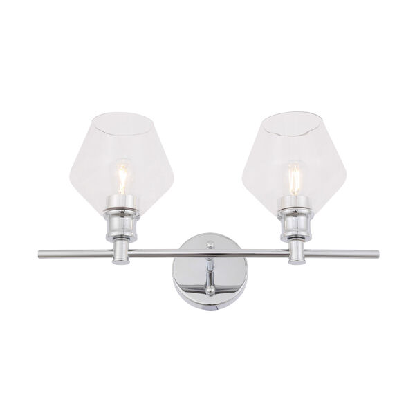 Gene Chrome Two-Light Bath Vanity with Clear Glass, image 4