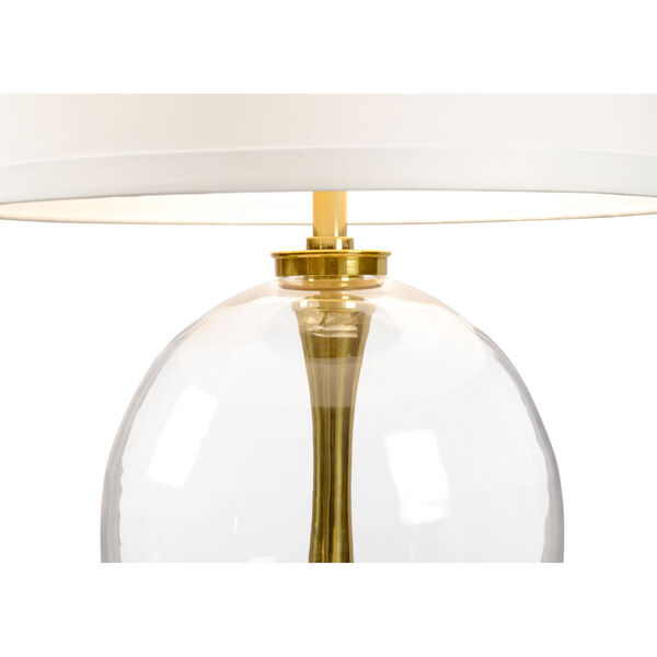 Allanah Polished Brass and White One-Light Table Lamp, image 2