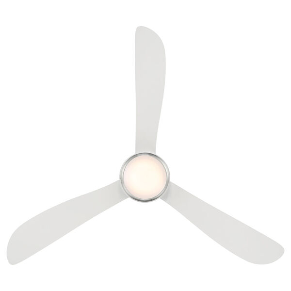 Corona Brushed Nickel and Matte White 52-Inch 2700K Indoor Outdoor Smart LED Flush Mount Ceiling Fan, image 4