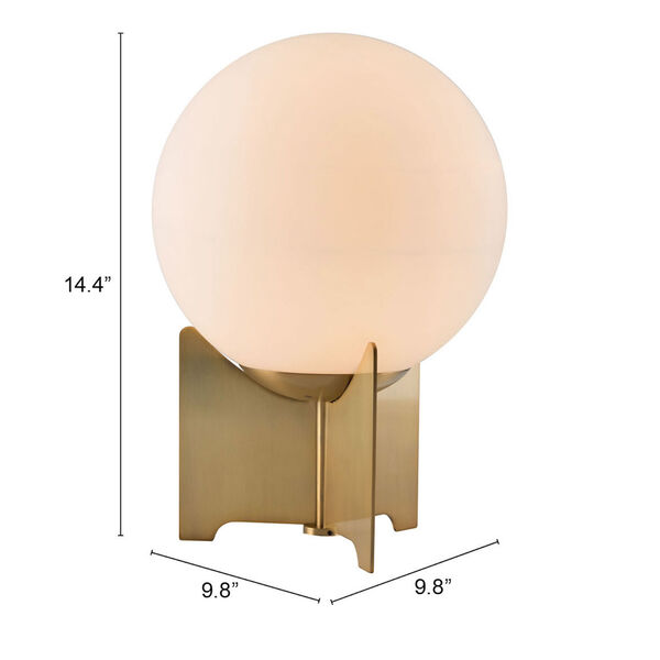 Pearl White and Brushed Brass One-Light Table Lamp, image 6
