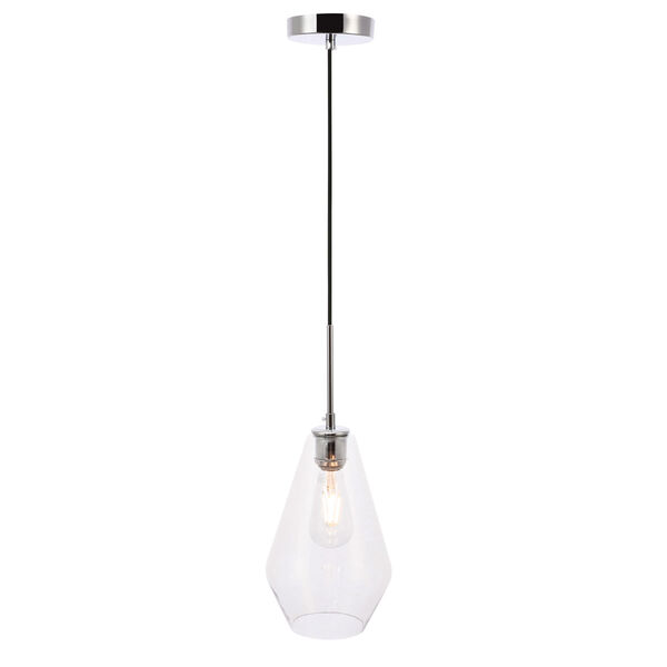 Gene Chrome Seven-Inch One-Light Mini Pendant with Clear Glass, image 4