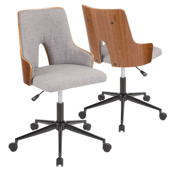 Stella Walnut, Gray and Black office Chair, image 1