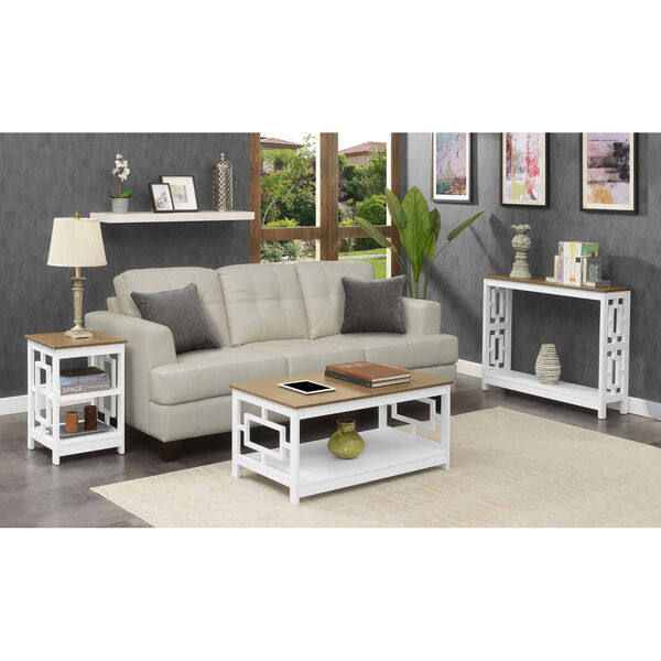 Town Square Driftwood and White End Table with Shelves, image 5