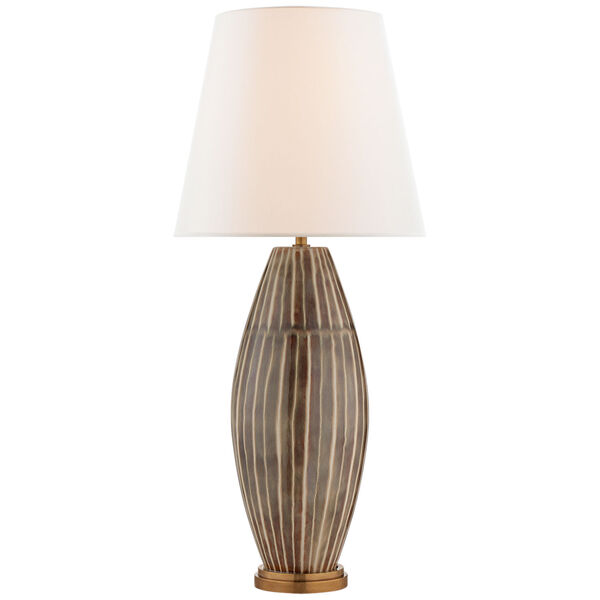 Revello Table Lamp in Tiger Shell with Linen Shade by Kelly Wearstler, image 1