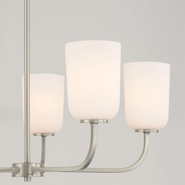 Lawson Brushed Nickel Five-Light Chandelier with Soft White Glass, image 3