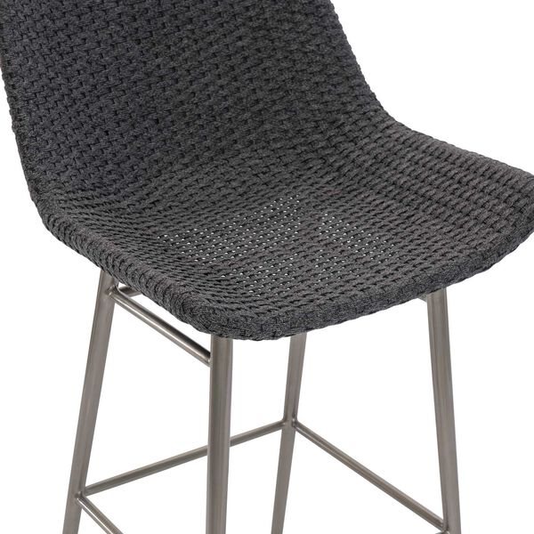 Westport Gray Flannel and Stainless Steel Outdoor Bar Stool, image 5