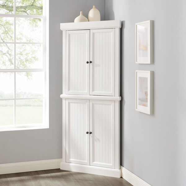 Shoreline White Corner Two-Stackable Pantry, image 1