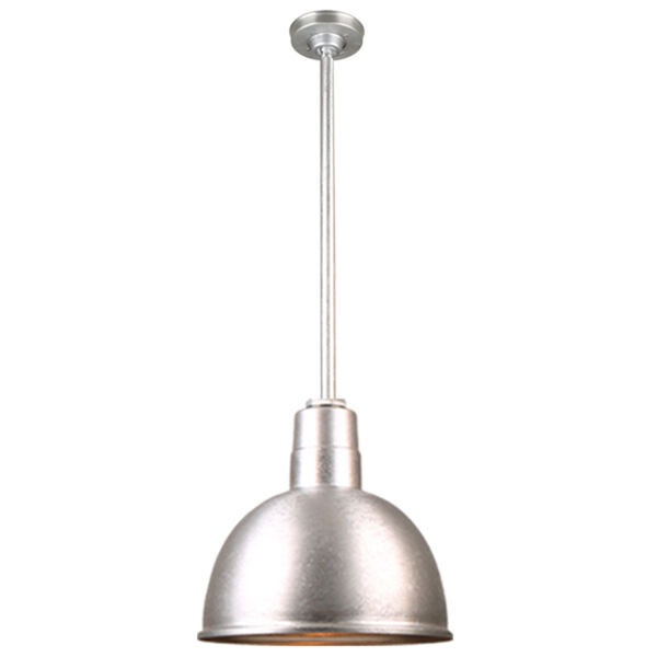 Warehouse Galvanized 12-Inch Aluminum Pendant with 36-Inch Downrod, image 1