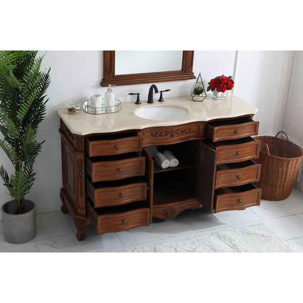 Danville Teak 60-Inch Vanity Sink Set, image 4