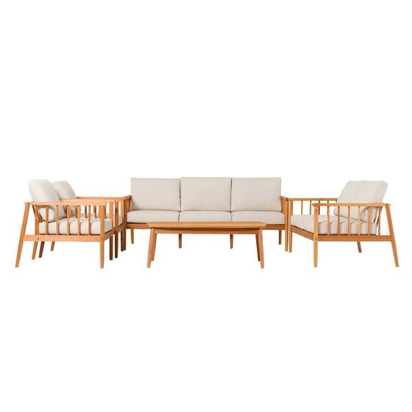 Circa Natural Five-Piece Outdoor Spindle Chat Set, image 2