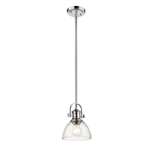 Hines Chrome 7-Inch One-Light Mini Pendant with Seeded Glass, image 2