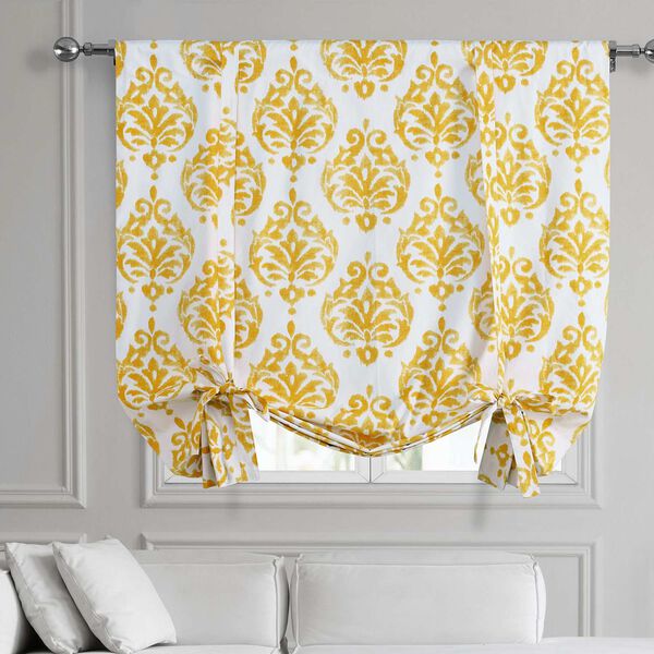 Sandlewood Gold Printed Cotton Tie-Up Window Shade Single Panel, image 1