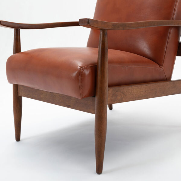 Austin Caramel and Walnut Wooden Base Accent Chair, image 4