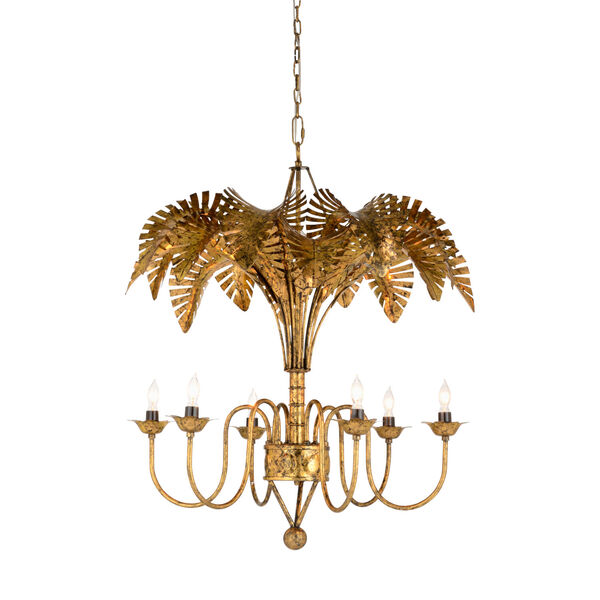 Bradshaw Orrell Black and Gold Six-Light Chandelier, image 1