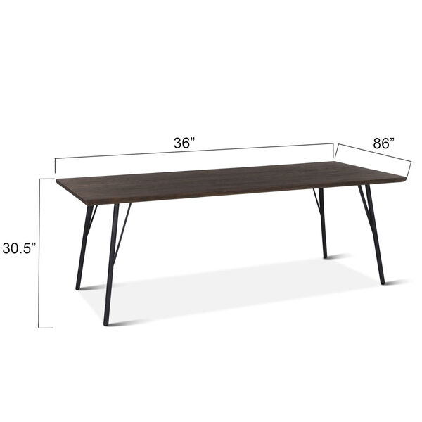 Melbourne Dark Brown and Black Dining Table, image 5