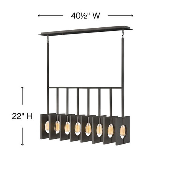 Ludlow Brushed Graphite Eight-Light Chandelier, image 5
