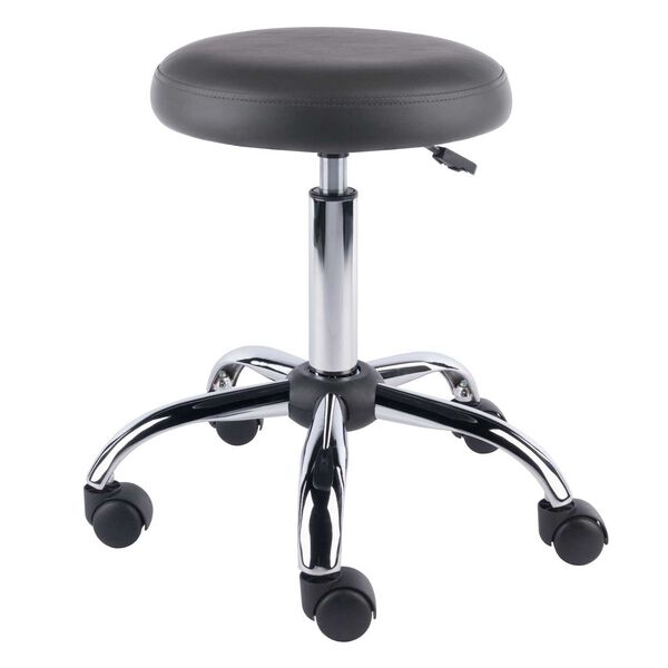 Clyde Charcoal Chrome Adjustable Cushion Seat Swivel Stool, image 1