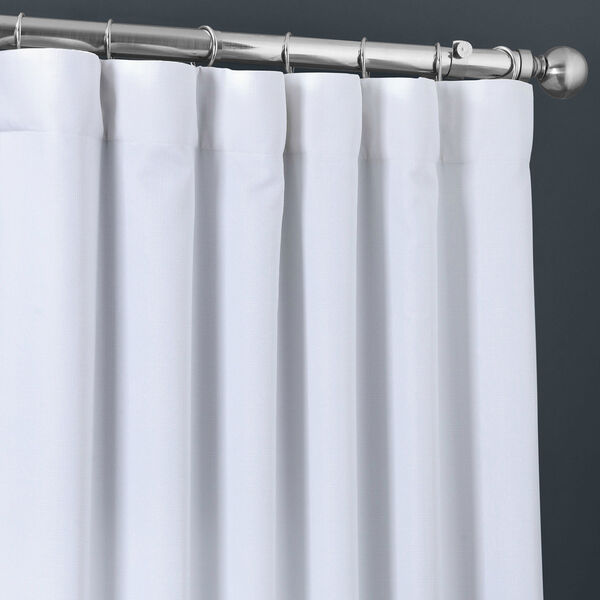 Italian Faux Linen Dove White 50 in W x 96 in H Single Panel Curtain, image 3