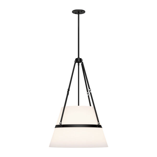 Oliver One-Light Pendant with White Linen Shade, image 1