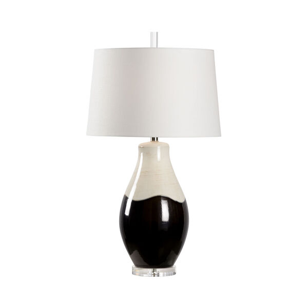 Off White and Black One-Light  Palazzo Lamp, image 1