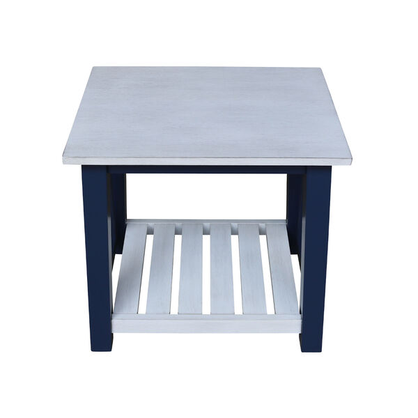 Surrey Blue and Antiqued Chalk End Table, image 6