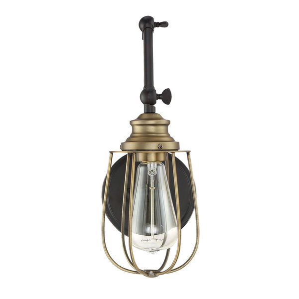 River Station Rubbed Bronze with Brass One-Light Wall Sconce, image 2