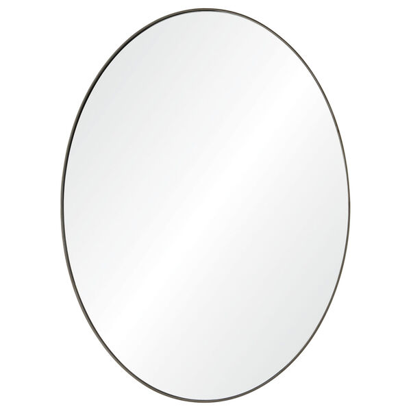 Newport Brushed Silver Oval Mirror, image 1