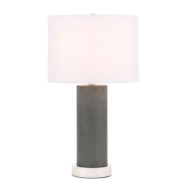 Chronicle Polished Nickel and Grey 14-Inch One-Light Table Lamp, image 1