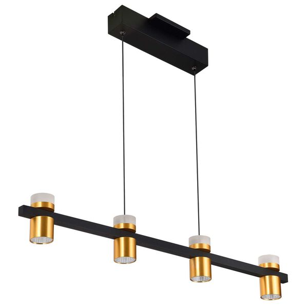 Ferro Black Adjustable Four-Light Integrated LED Chandelier, image 3