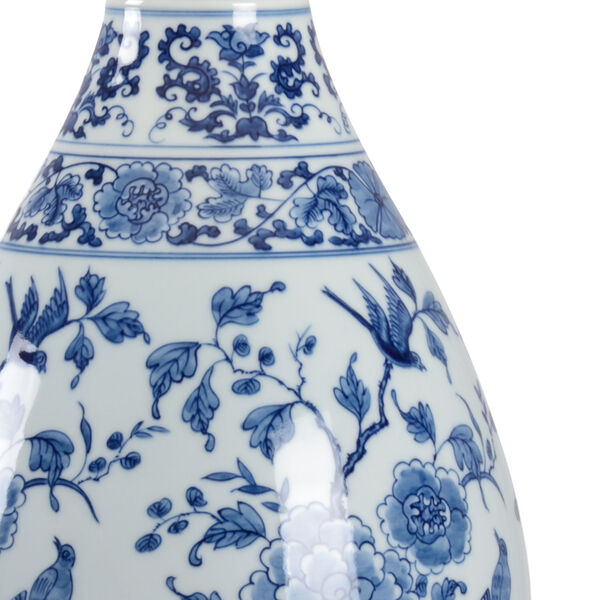 Blue and White Glaze One-Light Delft Ceramic Table Lamp, image 4