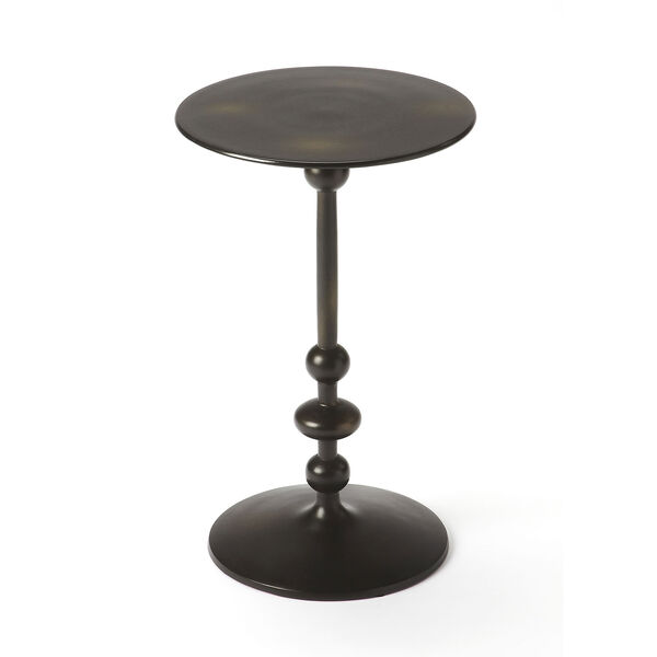 Zora Black Iron Pedestal End Table, image 2