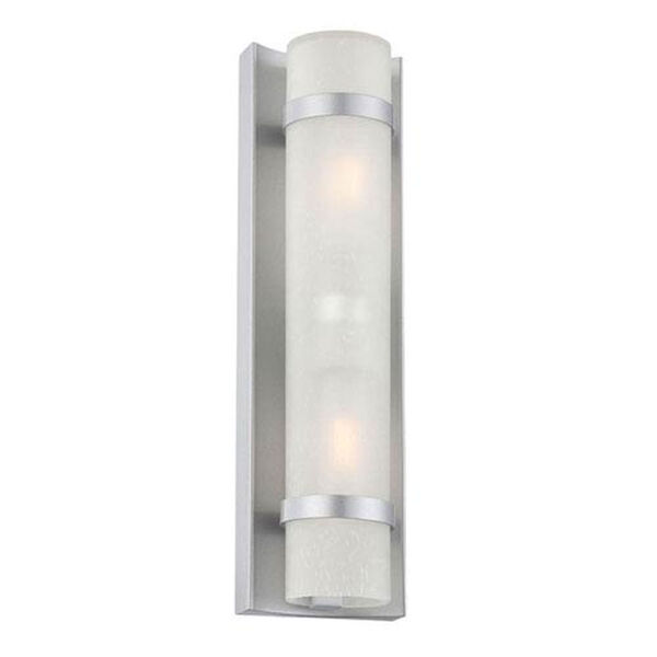 Apollo Brushed Silver Two-Light Outdoor Wall Mount, image 1