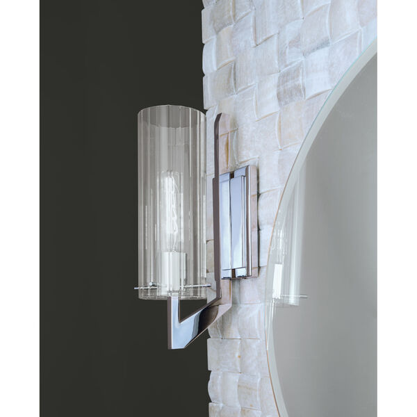 Faceted Chrome One-Light Wall Sconce, image 2