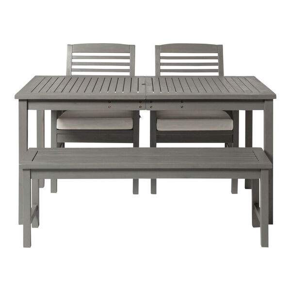 Gray Wash 32-Inch Four-Piece Simple Outdoor Dining Set, image 3
