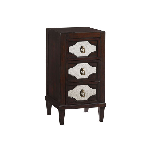 Kensington Place Brown Lucerne Mirrored Nightstand, image 1