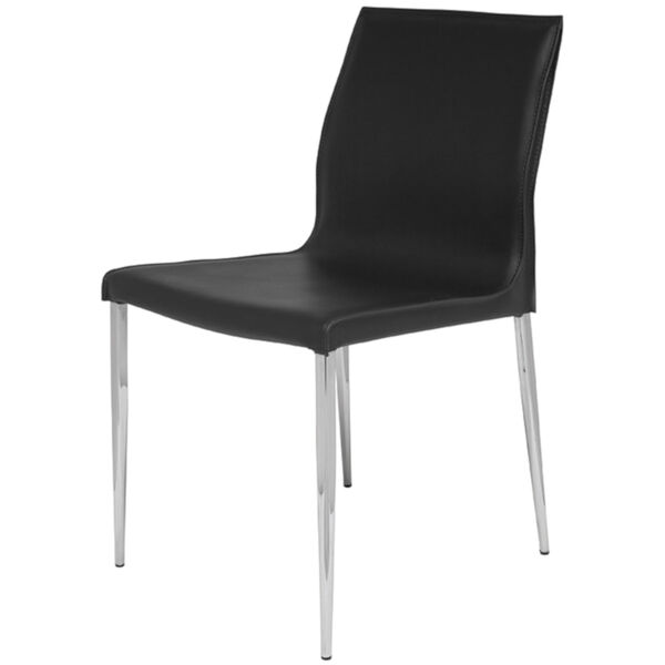 Colter Matte Black and Silver Dining Chair, image 1