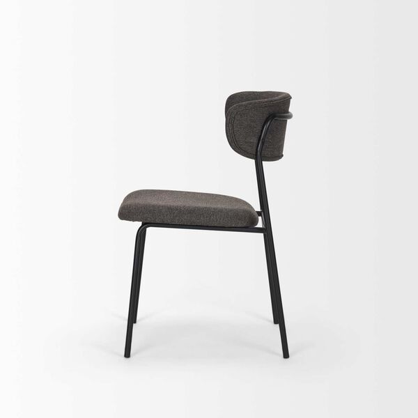 Corey Gray Fabric and Matte Black Metal Dining Chair, image 3